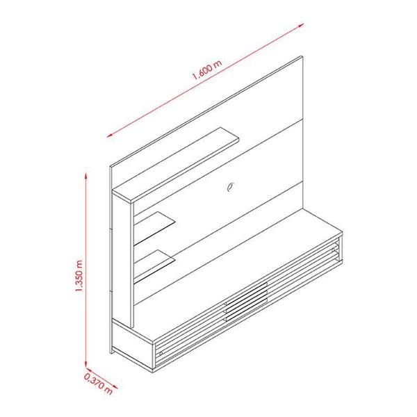 Imagem de Estante Home Theater Suspenso com Aparador e Mesa de Centro Frizz Select Calacata Off White  Madetec