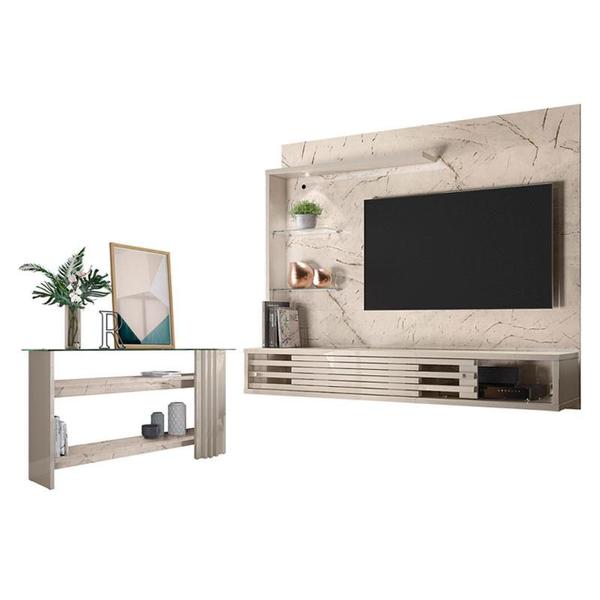 Imagem de Estante Home Theater Suspenso com Aparador Frizz Select Calacata Off White  Madetec