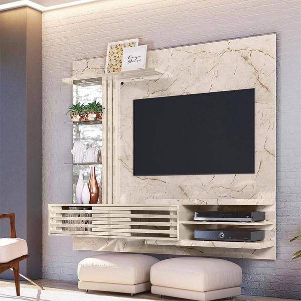 Imagem de Estante Home Theater Suspenso com Aparador Frizz Supreme Calacata Off White  Madetec