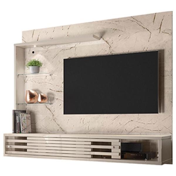 Imagem de Estante Home Theater Suspenso com Mesa de Centro Frizz Select Calacata Off White  Madetec