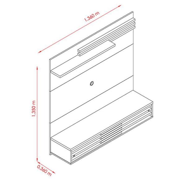 Imagem de Estante Home Theater Suspenso com Mesa de Centro Frizz Sublime Calacata Off White  Madetec