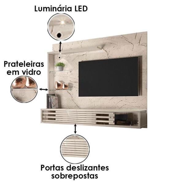 Imagem de Estante Home Theater Suspenso Frizz Select Calacata Off White - Madetec