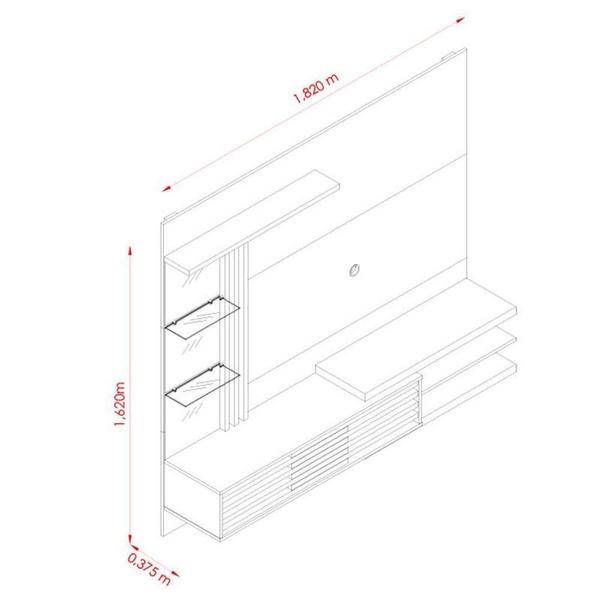 Imagem de Estante Home Theater Suspenso Frizz Supreme Fendi Naturale - Madetec