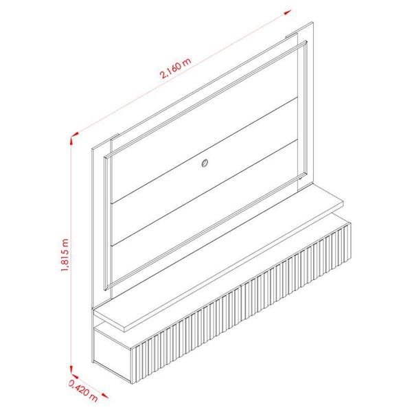 Imagem de Estante Home Theater Suspenso Gaia Calacata Off White  Madetec