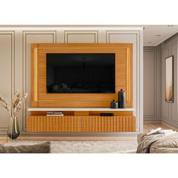 Imagem de Estante Home Theater Suspenso Gaia Cinamomo Off White - Madetec