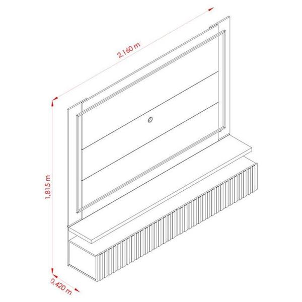 Imagem de Estante Home Theater Suspenso Gaia Com Aparador Estoril Calacata Off White - Madetec