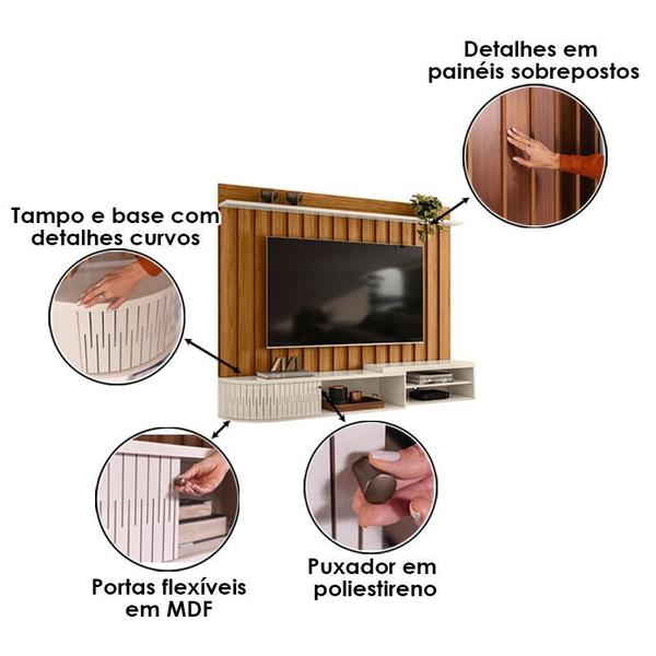 Imagem de Estante Home Theater Suspenso Ímola Cinamomo Off White  Madetec