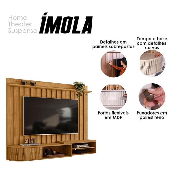 Imagem de Estante Home Theater Suspenso Ímola com Mesa de Centro Indianápolis Cumaru Opala  Madetec