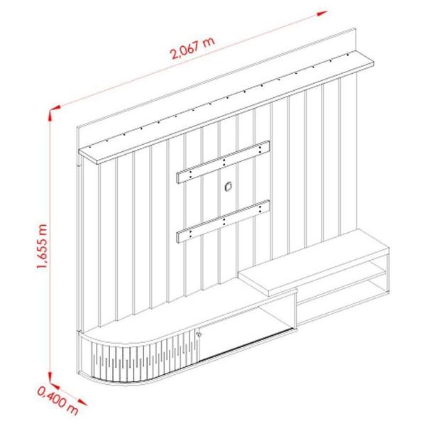 Imagem de Estante Home Theater Suspenso ímola Fendi Naturale - Madetec