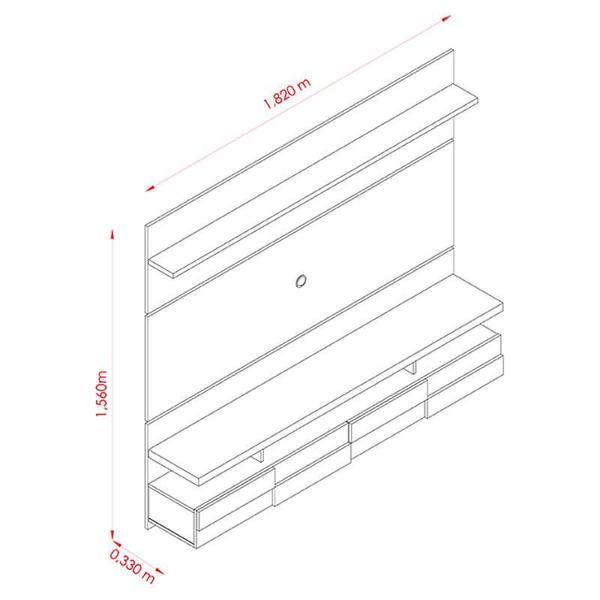 Imagem de Estante Home Theater Suspenso Lana 1.8 Calacata Off White  Madetec