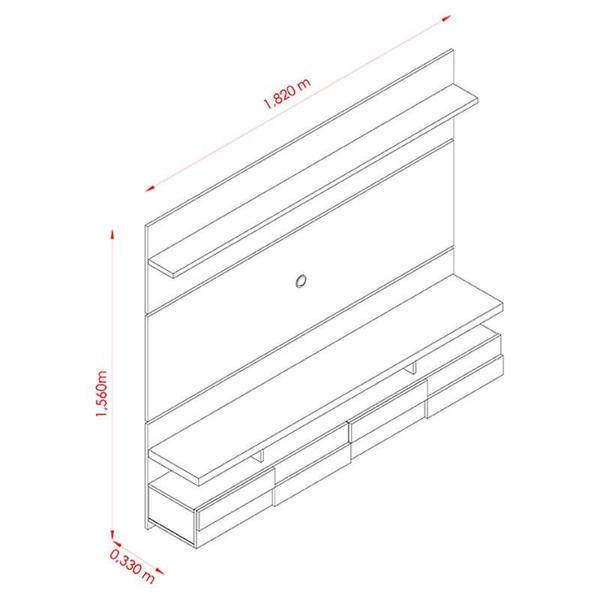 Imagem de Estante Home Theater Suspenso Lana 1.8 Cinamomo Off White  Madetec