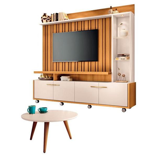 Imagem de Estante Home Theater Titan e Mesa de Centro Sorelle Cinamomo Off White  HB Móveis