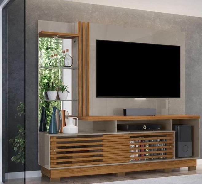 Imagem de Estante HomeTheaterFrizzPlusPara Tv 60 Polegadas Com Pés Fendi / Naturale - Madetec