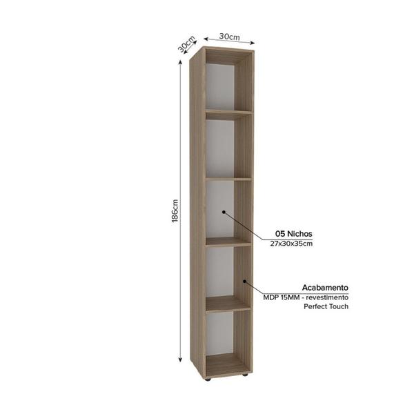 Imagem de Estante Horizontal ou Vertical 5 Nichos 186cmx30cm Liverpool