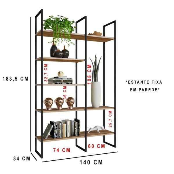 Estante Industrial de Parede Urban 1 140 cm - Staal Design Imagem de Estante Industrial de Parede Urban 1 140 cm