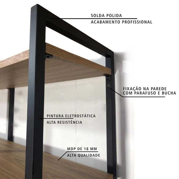 Estante Industrial de Parede Urban 1 140 cm - Staal Design Imagem de Estante Industrial de Parede Urban 1 140 cm