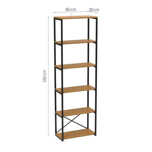 Imagem de Estante Industrial Raul Carvalho e Preta 60 cm