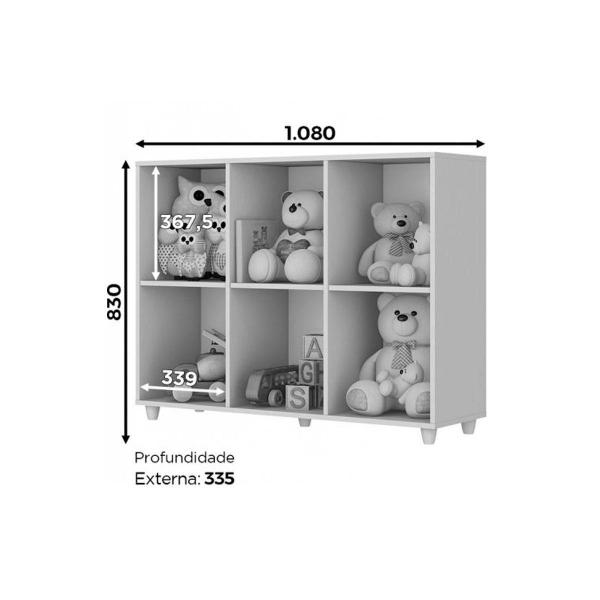 Imagem de Estante Infantil  Organizadora Aquarela c/ 6 Nichos Branco - Henn