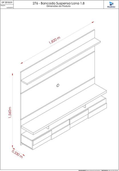 Imagem de Estante Lana 1.8 para TV de até 60 polegadas - CALACATA / OFF WHITE - Madetec