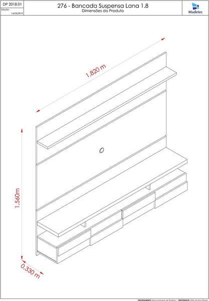 Imagem de Estante Lana 1.8 para TV de até 60 polegadas - NATURALE / OFF WHITE - Madetec