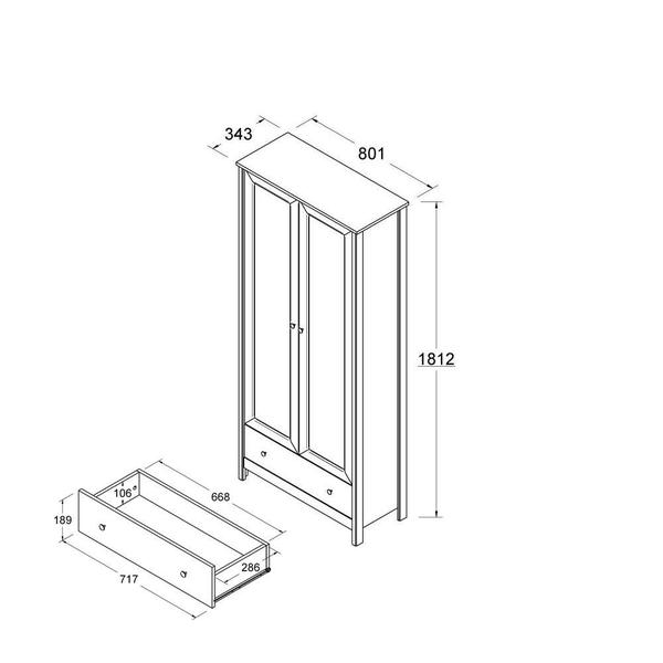 Imagem de Estante Livreiro 2 Portas 1 Gaveta Ditália E-954 CZ