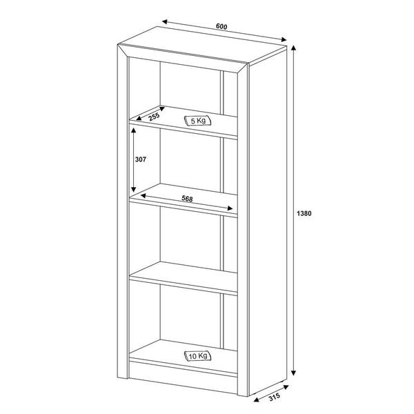 Imagem de Estante Livreiro 3 Prateleiras ME4137 Rústico - Tecno Mobili