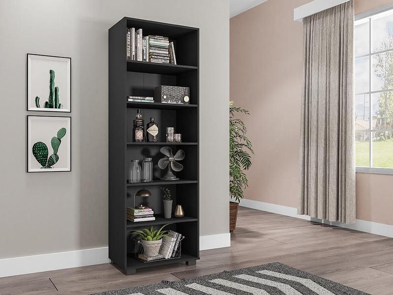 Imagem de Estante Livreiro 6 Prateleiras Office Preto - Fdecor