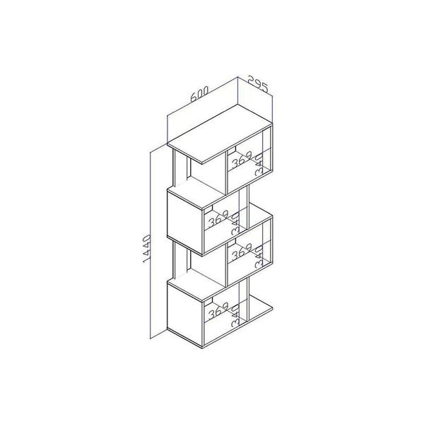 Imagem de Estante Livreiro Casal ESM218 c/ 4 Nichos Preto - Movelbento