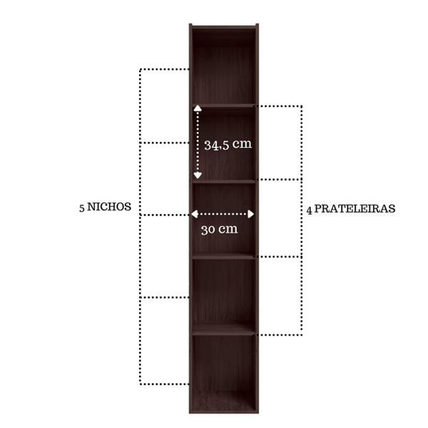 Imagem de Estante Livreiro com Prateleiras Janaína Kit 2 Unid - AJL Móveis