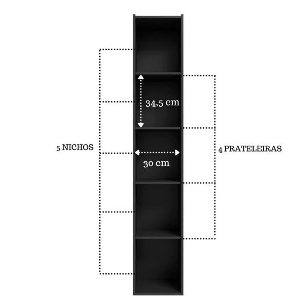 Imagem de Estante Livreiro com Prateleiras Janaína Kit 3 Unid - AJL Móveis