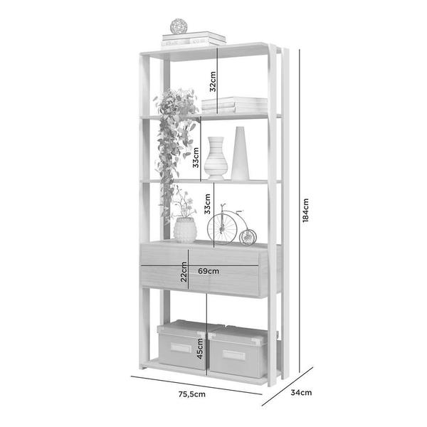 Imagem de Estante Livreiro Emoção 1 GV Branco