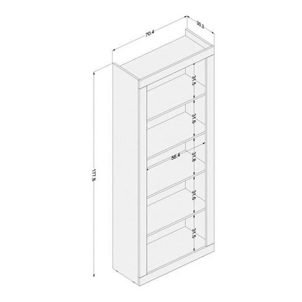 Imagem de Estante Livreiro Home Office 4 Prateleiras - Branco