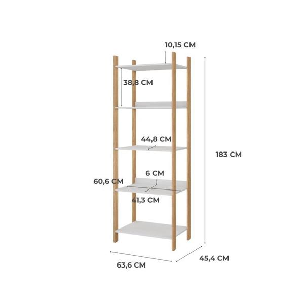 Imagem de Estante Livreiro Modular Vivace com 5 Prateleiras Organizadoras Design Moderno MARRON