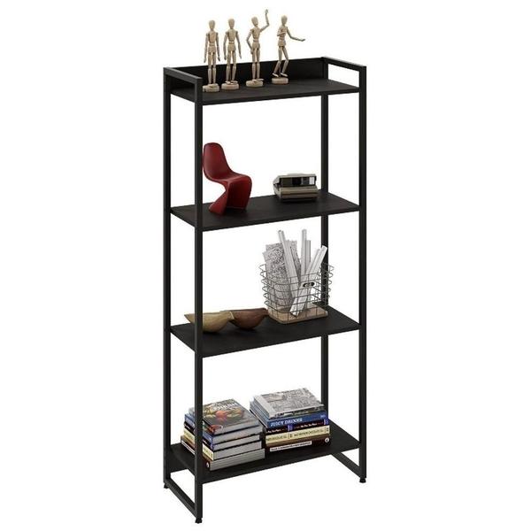 Imagem de Estante Livreiro Multi Dynamica Industrial 60cm 4 Prateleiras C08 Preto ônix