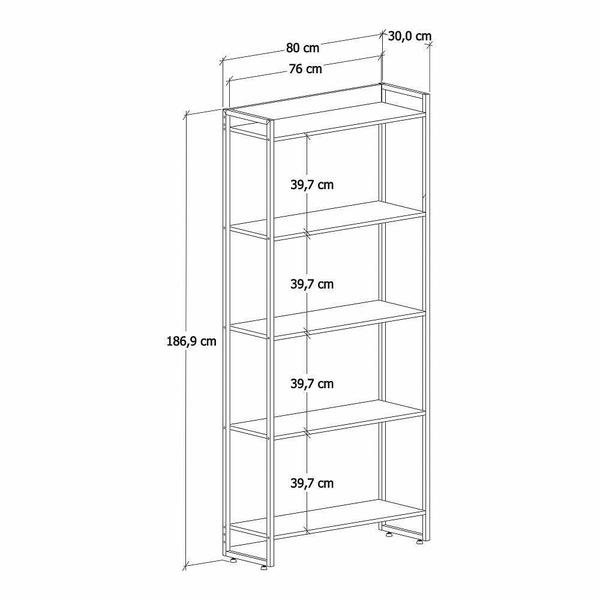 Imagem de Estante Livreiro Multi Dynamica Industrial 80Cm 5 Prateleiras C08 Carvalho