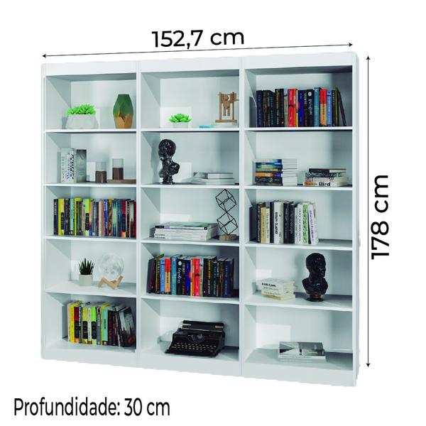 Imagem de Estante Livreiro Multiuso 12 prateleiras 1,71m Office Branco J&A