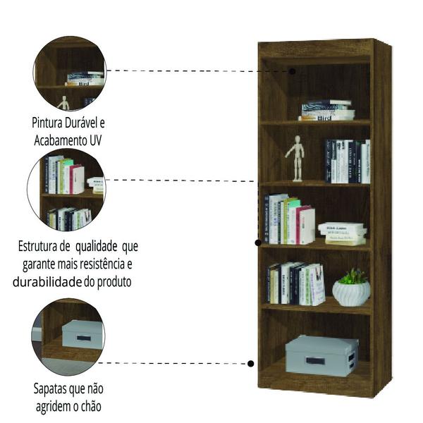 Imagem de Estante Livreiro Multiuso 4 prateleiras 1,71m Office Jequitibá J&A