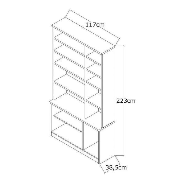 Imagem de Estante Livreiro Multiuso 6 Portas Vidro Fumê Legend Branco