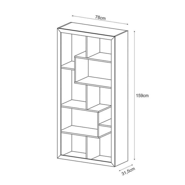 Imagem de Estante Livreiro Multiuso Com Nichos E1712 Amêndoa