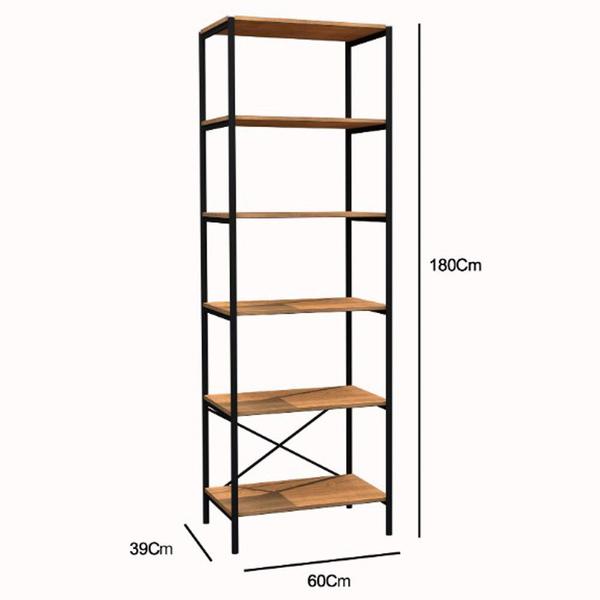 Imagem de Estante Livreiro Multiuso Trento Estilo Industrial 180cm com 6 Prateleiras Demolição - Abmaza