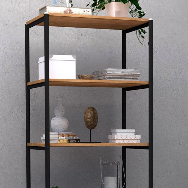 Imagem de Estante Livreiro Multiuso Trento Estilo Industrial 180cm com 6 Prateleiras Demolição - Desk Design