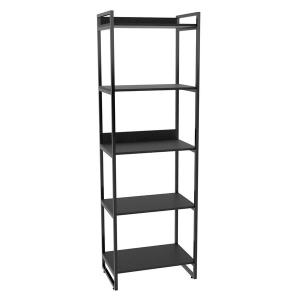 Imagem de Estante Livreiro Prisma Estilo Industrial 60cm 5 Prateleiras C08 Preto Onix - Mpozenato