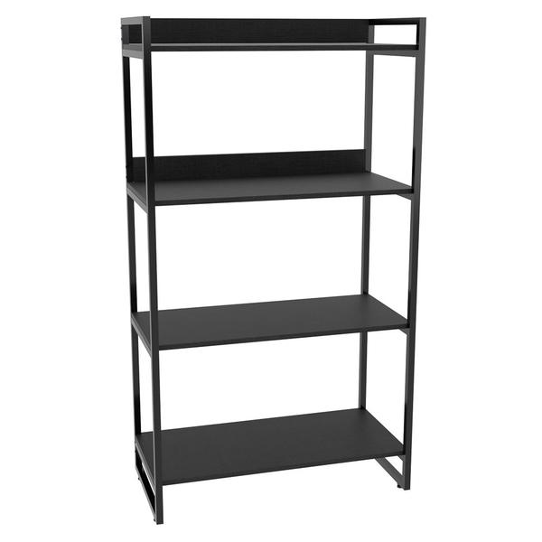 Imagem de Estante Livreiro Prisma Estilo Industrial 80cm 4 Prateleiras Preto Onix - Mpozenato