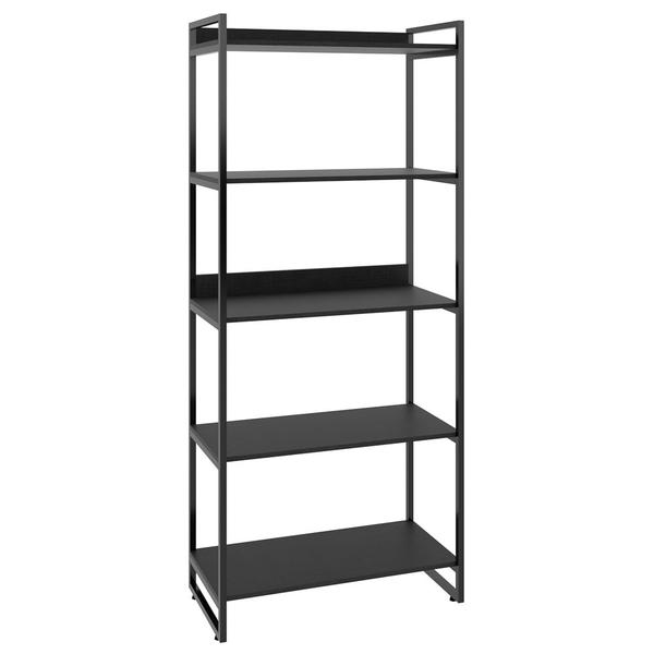 Imagem de Estante Livreiro Prisma Estilo Industrial 80cm 5 Prateleiras Preto Onix - Mpozenato