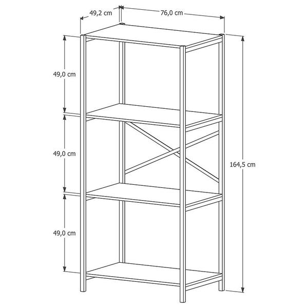 Imagem de Estante Livreiro Steel 76cm Estilo Industrial com Pés em Aço