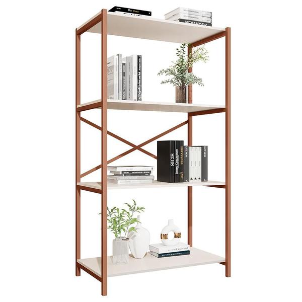 Imagem de Estante Livreiro Steel 90cm Estilo Industrial com Pés em Aço