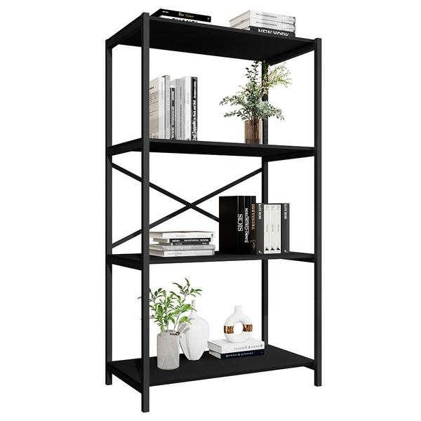 Imagem de Estante Livreiro Steel 90cm Estilo Industrial com Pés em Aço