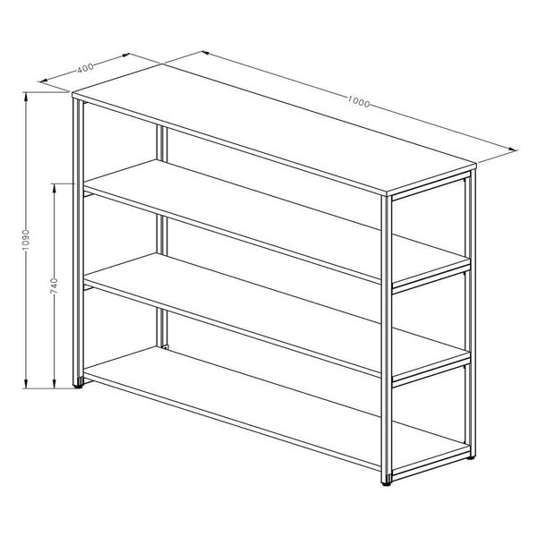 Imagem de Estante marelli frame 1000x400mm carvalho com estrutura em preto