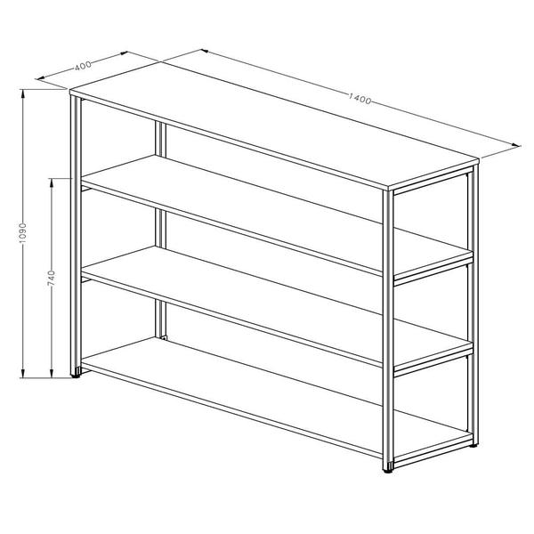 Imagem de Estante marelli frame 1400x400mm carvalho com estrutura em preto