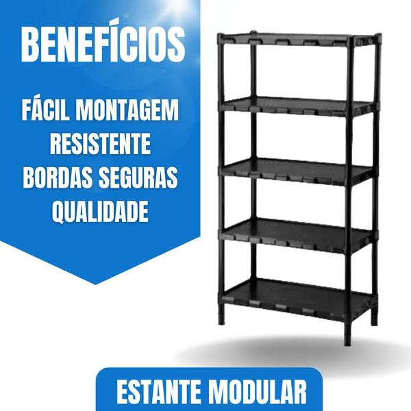 Imagem de Estante Modular Em Plástico Com 5 Prateleiras